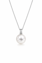 B 8mm Pearl Pendant + Silver Necklace | The Solo Path | In stock｜Ships in 24h